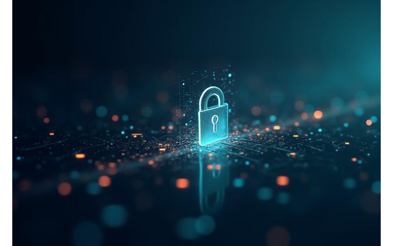 Image conceptuelle montrant la sécurité des données, avec des cadenas numériques et des schémas de protection.