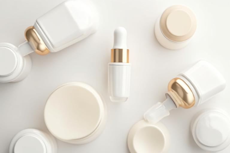 Une gamme de bouteilles de cosmétiques vierges et personnalisables, pour le service de marque blanche.